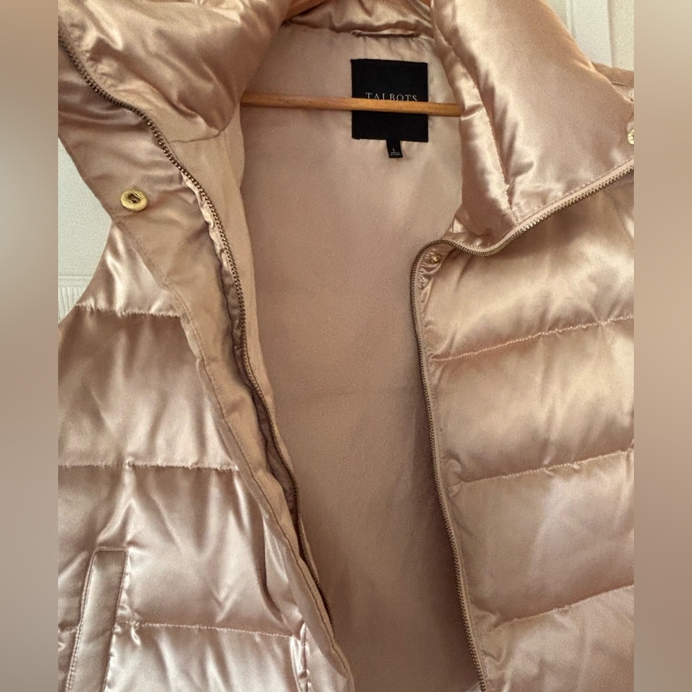 Talbots Shimmering Gold Down Puffer Vest - Picture 7 of 11